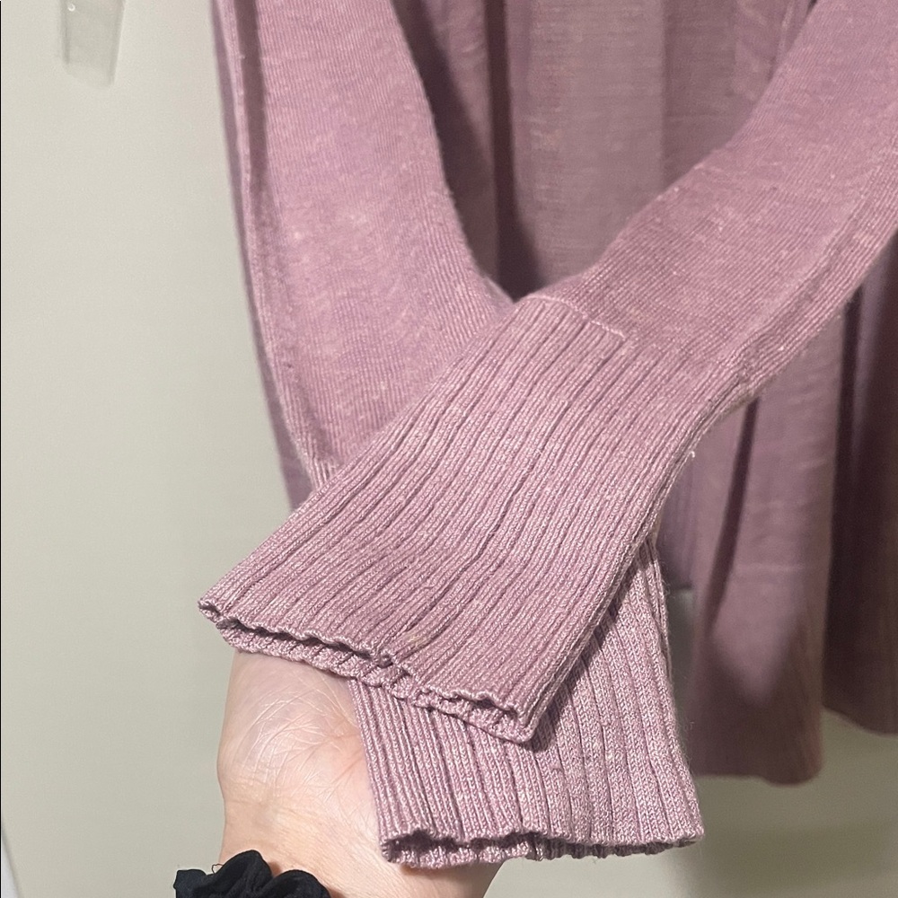 lululemon athletica Linen Blend Dusty Pink Light Hoodie Sweater Cardigan SZ M - Picture 6 of 15